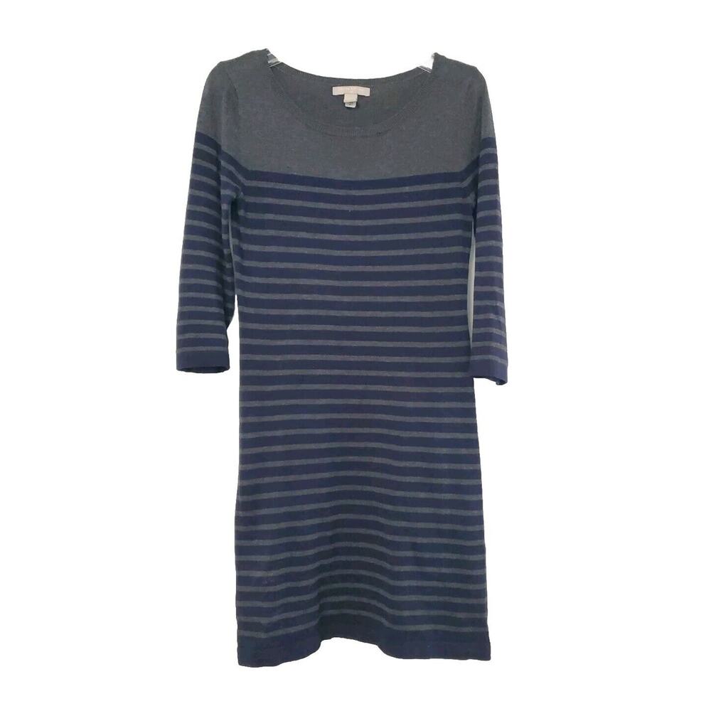 Banana Republic Sweater Dress Womens Size S NAVY Black Stripes,casual Fitted